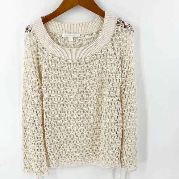 Jonathan Simkhai Sweaters - ✅ JONATHAN SIMKHAI Cage Pearl Sweater CREAM FULLY BEADED RETAIL $695 SIZE SMALL